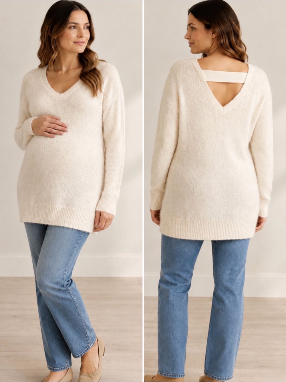 A Pea in the Pod Maternity V-Back Sweater S
